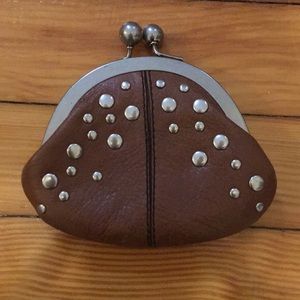 Fossil brown leather coin purse